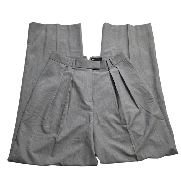 Tall Tailored Wide Leg Trouser Pants Gray Size 10 Minimalist NWOT - Picture 6 of 10